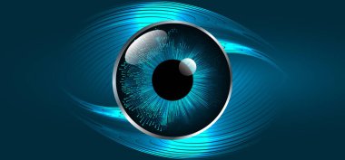 Mavi göz siber devre gelecekteki teknoloji konsepti