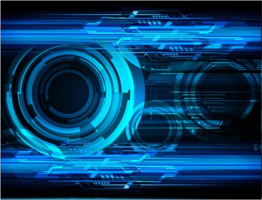 Mavi göz siber devre gelecekteki teknoloji konsepti