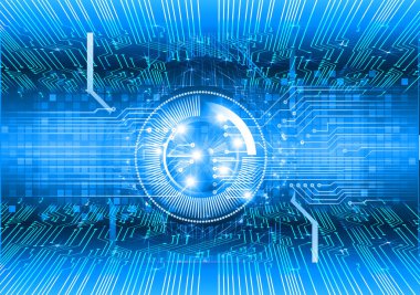 Mavi göz siber devre gelecekteki teknoloji konsepti