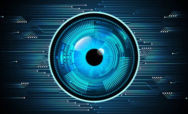Mavi göz siber devre gelecekteki teknoloji konsepti