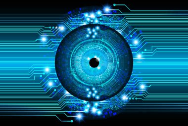 Mavi göz siber devre gelecekteki teknoloji konsepti