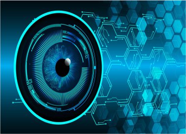 güvenlik siber konsepti göz, soyut yüksek hızlı dijital internet bağlantısı tasarımı