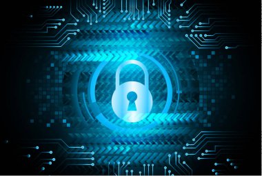 Dijital arkaplanda soyut yüksek hız ve siber güvenlik tasarımı