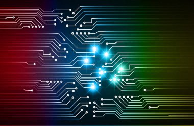 Siber güvenlik teknolojisi, bilgi siber güvenlik kavramı için soyut bir geçmiş. Vektör illüstrasyonu.