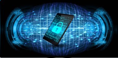 Soyut yüksek hızlı dijital internet bağlantısı tasarımı, siber güvenlik kavramı arka planı