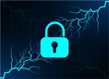 Soyut yüksek hızlı dijital internet bağlantısı tasarımı, siber güvenlik kavramı arka planı