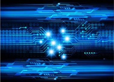 Mavi siber devre gelecekteki teknoloji konsepti