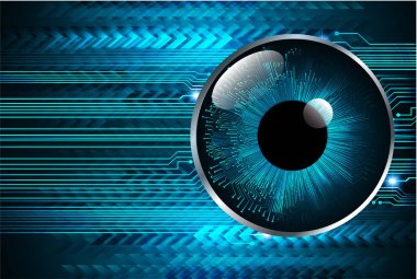 Mavi göz siber devre gelecekteki teknoloji konsepti