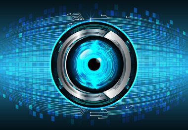 Mavi göz siber devre gelecekteki teknoloji konsepti