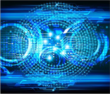 Mavi göz siber devre gelecekteki teknoloji konsepti