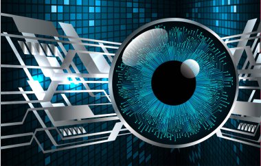 Mavi göz siber devre gelecekteki teknoloji konsepti