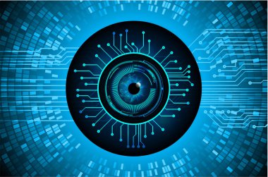 Mavi göz siber devre gelecekteki teknoloji konsepti