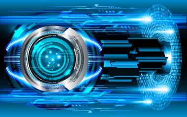 Mavi göz siber devre gelecekteki teknoloji konsepti