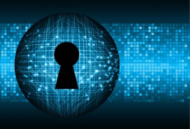 anahtar deliğine sahip siber güvenlik kavramı, soyut yüksek hızlı dijital internet bağlantı tasarımı