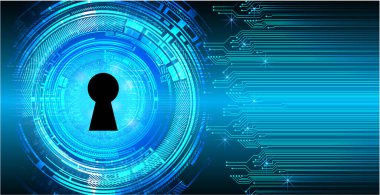 anahtar deliğine sahip siber güvenlik kavramı, soyut yüksek hızlı dijital internet bağlantı tasarımı