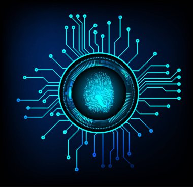 Parmak izi ağı siber güvenlik arka planı.