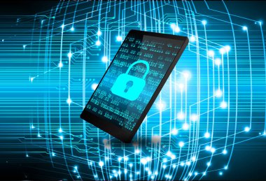 Dijital arkaplanda soyut yüksek hız ve siber güvenlik tasarımı