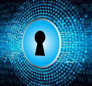 Siber Güvenlik Konsepti. Sayısal Arkaplanda Kapatılmış Asma Kilit 