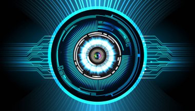 Mavi göz siber devre gelecekteki teknoloji konsepti