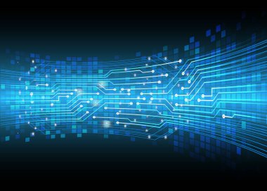 soyut dijital veri vektörü illüstrasyon arka planı, mavi ve siyah renkler
