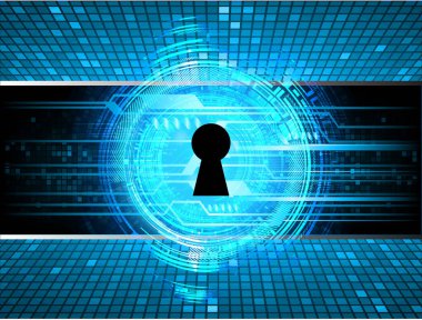 Siber Güvenlik Konsepti. Sayısal Arkaplanda Kapatılmış Asma Kilit 