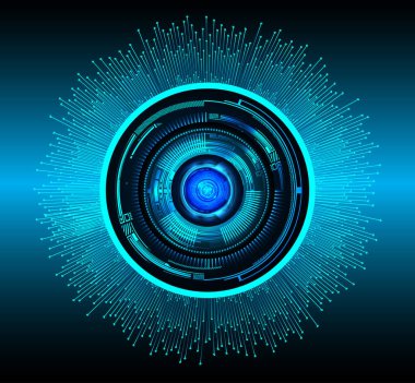 Mavi göz siber devre gelecekteki teknoloji konsepti