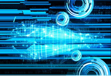 Mavi siber devre gelecekteki teknoloji konsepti