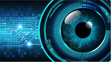 güvenlik siber konsepti göz, soyut yüksek hızlı dijital internet bağlantısı tasarımı