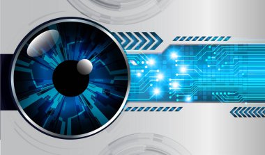 güvenlik siber konsepti göz, soyut yüksek hızlı dijital internet bağlantısı tasarımı