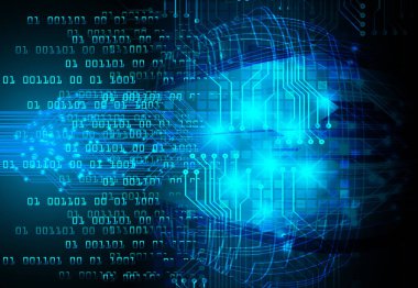 Mavi siber devre gelecekteki teknoloji konsepti