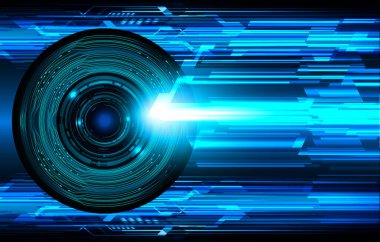 Mavi göz siber devre gelecekteki teknoloji konsepti