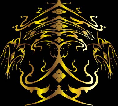 Tayland sanat dekorasyonu unsuru. Vektör illüstrasyonu