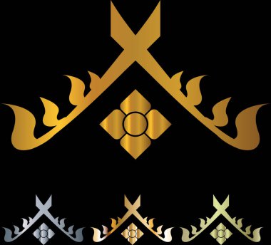 Tayland sanat dekorasyonu unsuru. Vektör illüstrasyonu