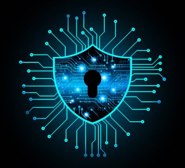 Soyut yüksek hızlı dijital internet bağlantısı tasarımı, siber güvenlik kavramı arka planı