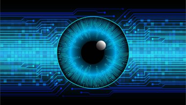 güvenlik siber konsepti göz, soyut yüksek hızlı dijital internet bağlantısı tasarımı