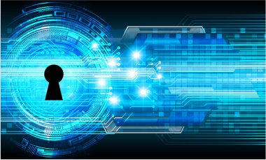 Siber Güvenlik Konsepti. Sayısal Arkaplanda Kapatılmış Asma Kilit 