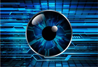 Mavi göz siber devre gelecekteki teknoloji konsepti