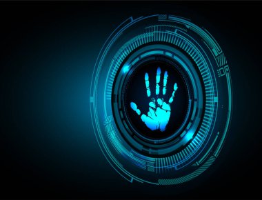 Parmak izi ağı siber güvenlik arka planı.