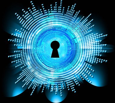 anahtar deliğine sahip siber güvenlik kavramı, soyut yüksek hızlı dijital internet bağlantı tasarımı