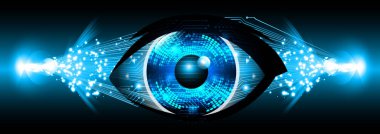Mavi göz siber devre gelecekteki teknoloji konsepti