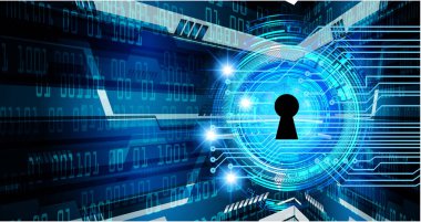 Soyut yüksek hızlı dijital internet bağlantısı tasarımı, siber güvenlik kavramı arka planı