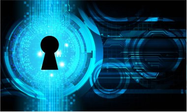 Dijital arkaplanda soyut yüksek hız ve siber güvenlik tasarımı