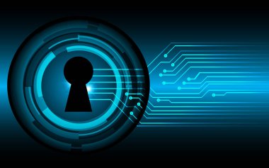 anahtar deliğine sahip siber güvenlik kavramı, soyut yüksek hızlı dijital internet bağlantı tasarımı