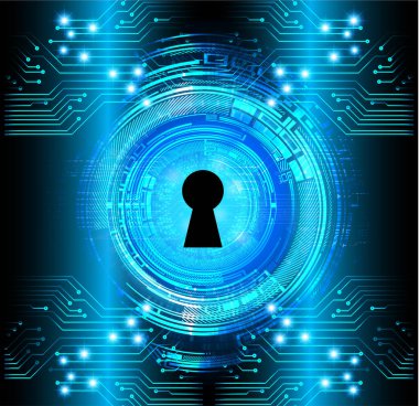anahtar deliğine sahip siber güvenlik kavramı, soyut yüksek hızlı dijital internet bağlantı tasarımı