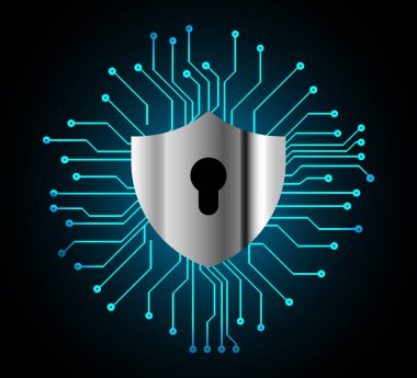 Soyut yüksek hızlı dijital internet bağlantısı tasarımı, siber güvenlik kavramı arka planı