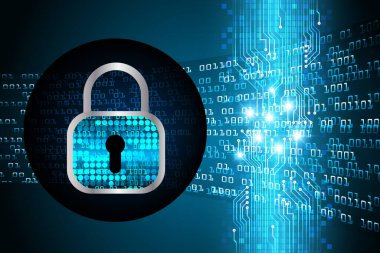 Soyut yüksek hızlı dijital internet bağlantısı tasarımı, siber güvenlik kavramı arka planı