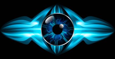 güvenlik siber konsepti göz, soyut yüksek hızlı dijital internet bağlantısı tasarımı