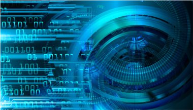 Mavi göz siber devre gelecekteki teknoloji konsepti