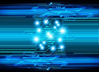 Mavi siber devre gelecekteki teknoloji konsepti