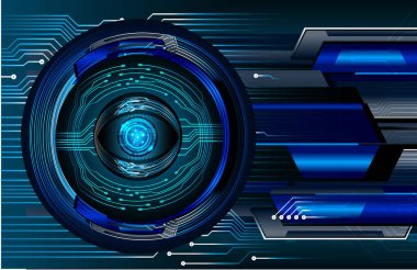 Mavi göz siber devre gelecekteki teknoloji konsepti